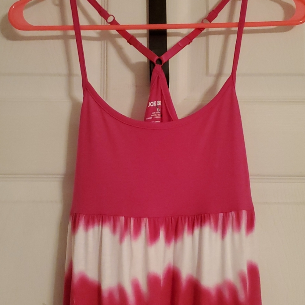 NWT Pink/White Tie Dye Maxi Dress